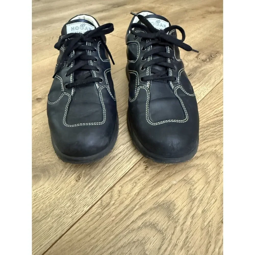HOGAN ATHLETIC 8 leather black the walking company lace up comfort shoe bowling